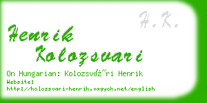 henrik kolozsvari business card